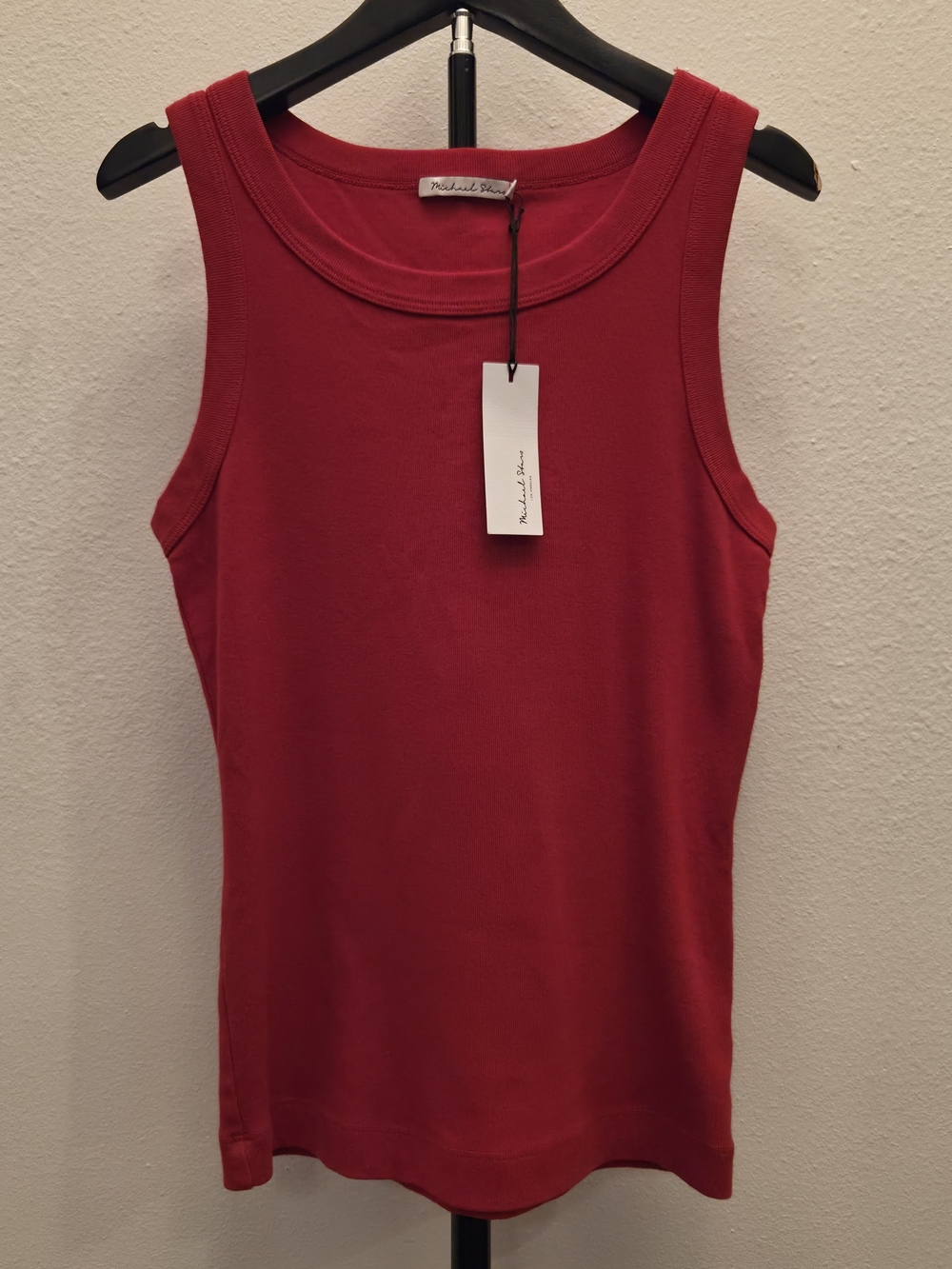 NWT Michael Stars Ribbed Tank Top — One Size | Cherry Red